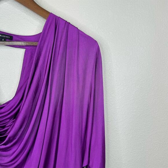 Jay Godfrey Women's‎ Cowl Neck Blouse Size 4 Purple Long Sleeve - Picture 4 of 13